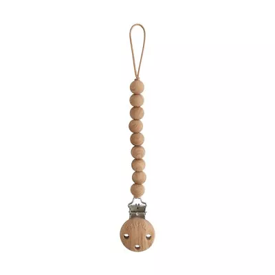 Mushie Silicone Pacifier Clip Hera Faux Wood Color • $28