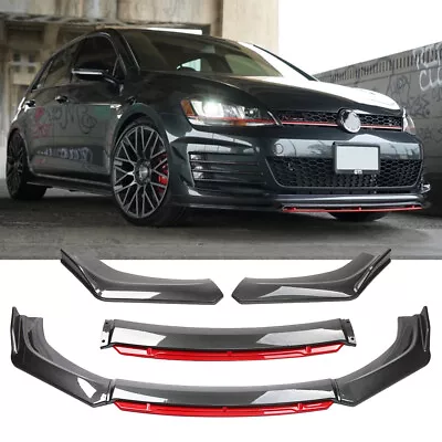 For Volkswagen VW Golf GTI MK7 MK5 MK6 Carbon Front Bumper Lip Splitter Spoiler • $85.41