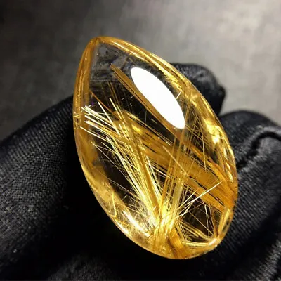 1x Citrine Mineral Specimens Crystal Rutilated Quartz Pendant Natural Hairstone • $1.94