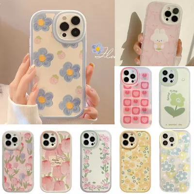 $5.49 • Buy Cute Pink Phone Case For IPhone 11 12 13 14 Pro Max X Shockproof Flowers Heart