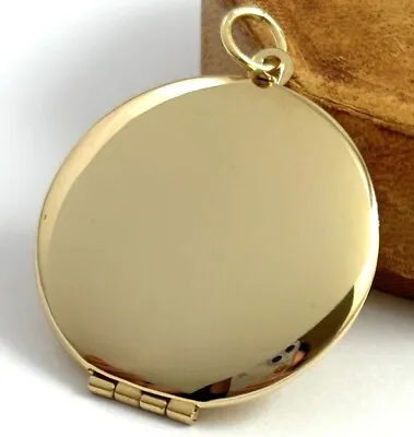 Vintage Locket Pendant Gold Tone Metal Jewelry Round Locket Charm • $17.99