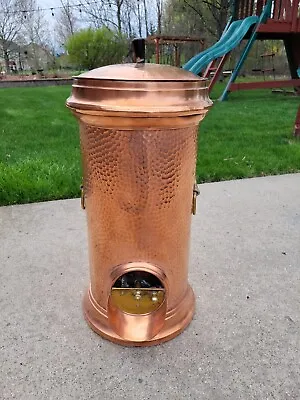 Vintage Heavy Hand Hammered Copper Storage Container Dispenser 24  X 12  • $99.95