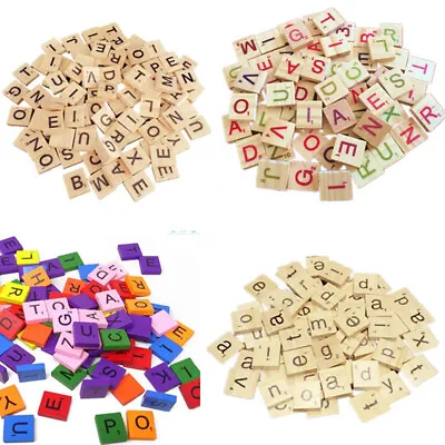 Scrabble Wood Tiles Pieces Full Sets 100 Letters Wooden Replacement Pick LOT • $26.69