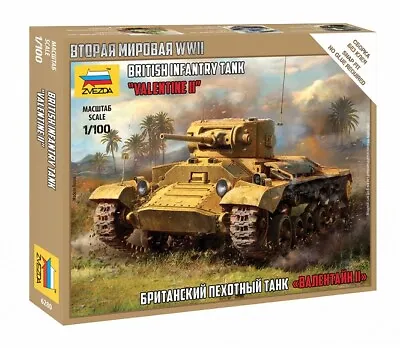 Zvezda 6280 - 1:100 Valentine II British Inf.tank WWII - New • $9.97