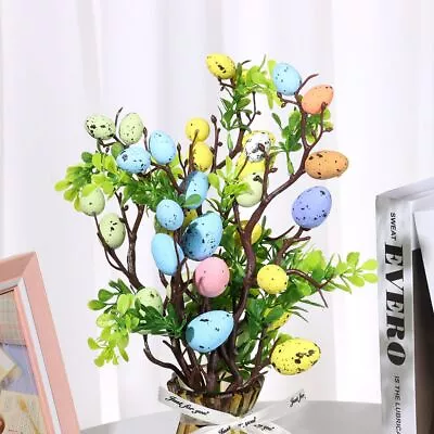 Easter Egg Tree Decor Spring Party Table Ornament Egg Tree Branch Fake Plant • £3.99