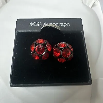 Marks & Spencer/autograph Large Studs With Red Rhinestones • £5