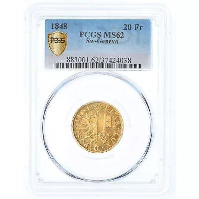 $5813.95 • Buy [#908010] Coin, SWISS CANTONS, GENEVA, 20 Francs, 1848, Genève, Very Rare, PCGS,