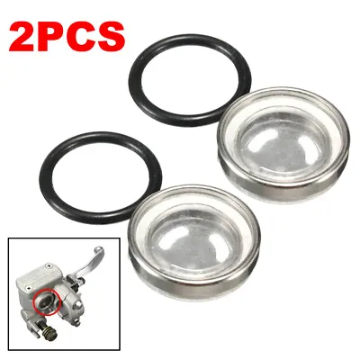 2PC Motorcycle Parts Brake Master Cylinder Reservoir One Sight Glass Lens Gasket • $10.89