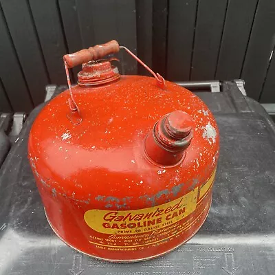 Vintage Eagle 2 1/2 Gallon Galvanized Metal Vented Gas Can Wellsburg W. Va. USA • $44