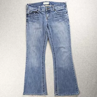 Maurices Kaylee Flare Jeans Women Low Rise 7/8s Medium Wash Denim • $18.99