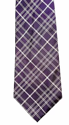 Vintage Polo Ralph Lauren Mens Tie  Silk Purple Plaid Made By Hand In USA • $24