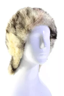 Amrose Vintage Womens Mink Fur Hat White Brown • $42.69