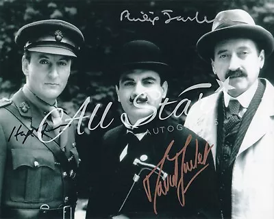 POIROT - David Suchet / Hugh Fraser / Philip Jackson Signed Photograph 01 • £175