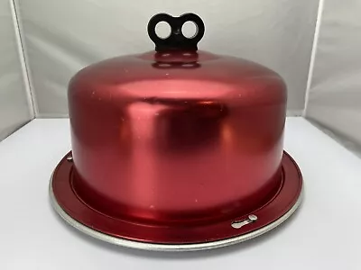 Vintage Regal Ware RARE RED Aluminum Covered Cake Carrier With Bakelite Handle • $39.95