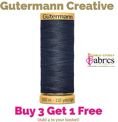 £2.98 • Buy Gutermannn 100% Natural Cotton Sewing Thread 100m Spools Machine & Overlocker