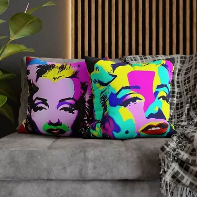 Marilyn Monroe Andy Worhol Style Spun Polyester Square Pillow Case • $14.57