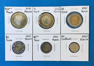 Banco Of Mexico Lot Of 6 Coins From $20 To $1 Pesos And 1 50 Centavos Circ  • $12.90