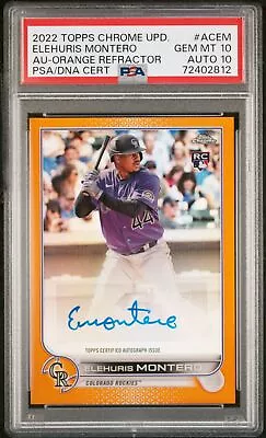 2022 Topps Chrome Elehuris Montero Rookie Autograph Orange Refractor PSA 10 /25 • $150