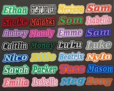 Personalised Embroidered Name Patch Badge L1 Girls Boys Iron On Or Sew On Text • £3.85