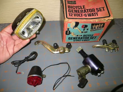 Bike Generator Lamp Vintage Set Trail Light Dynamo Sears Estate Gift Find KS • $72.95