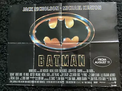 Batman Quad Poster 1989 Jack Nicholson Michael Keaton. • £100