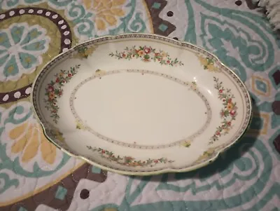 Minton Stanwood Gold Trim 10 Inch Oval Vegetable Bowl 1920s • $44