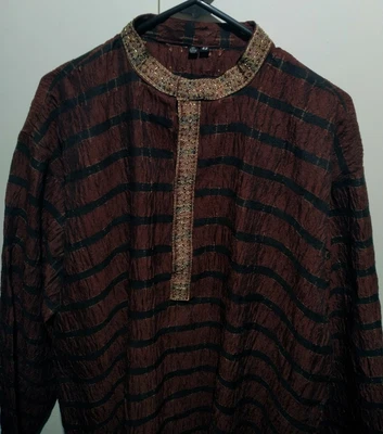 £3.14 • Buy Kurta Men's Size 42 Chest 50  Length 45   Snap Button India Indian Clothing 