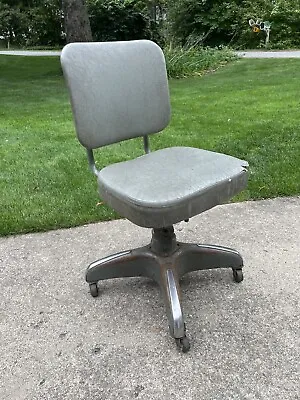 Vintage PROPELLER COSCO Industrial Aluminum  Tanker Office Desk Chair Gray MCM • $99