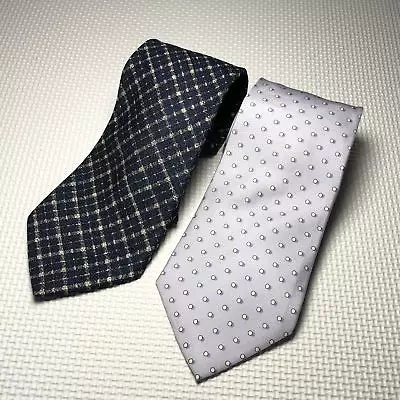 Dunhill MEN'S TIE 100% Silk 148/94 156/94 Lot Of 2 Used Authentic V_145 • $4.99