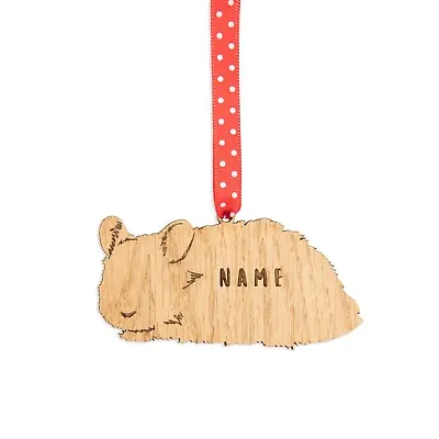 Hamster Personalised Christmas Wooden Ornament Decoration Gift Present • £7.95