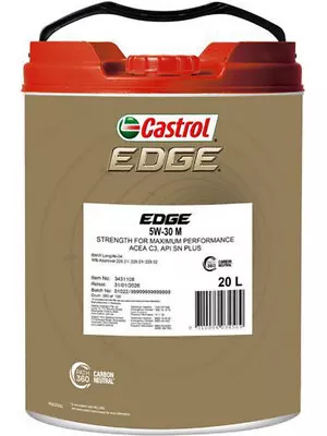 Castrol Edge 5W-30 M Sn + Acea C3 Ll04 Engine Oil 20L (3431108) • $269.91