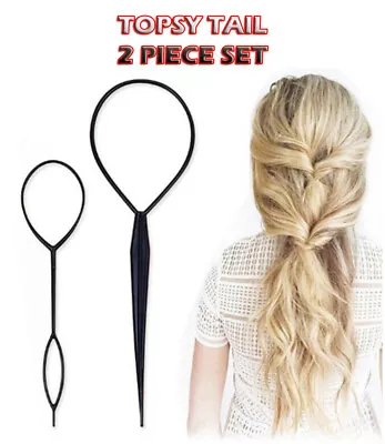 Hair Topsy Tail Magic Braid Pony Maker Clip Tool Style Styling DIY Band Bun Uk • £2.29