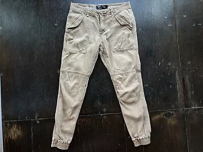 Publish Pants Mens Beige Size 32 Jogger Skinny Drop Crotch Pockets Measurements • $19.99