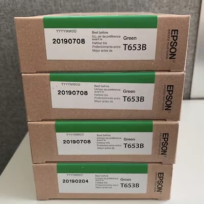 GENUINE EPSON T653B Green 200 Ml Ink Cartridge 4900 FACTORY SEALED 20190708 • $59