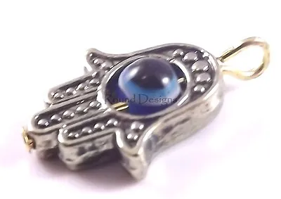 Jewellery Making Craft Gold Hamsa Pendant Hand Fatima Charm Evil Eye 20 Mm • £2.49