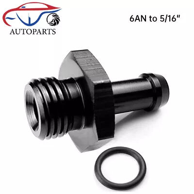 For ORB 6 AN O Ring Boss To 5/16 8mm Barb Adapter Hose Nylon Fuel Fitting AN6 • $7.69