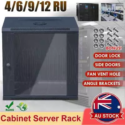 4/6U 9/12RU Cabinet Server Network Data Rack LAN 19 Inch Wall Mount 450mm Deep • $99.99