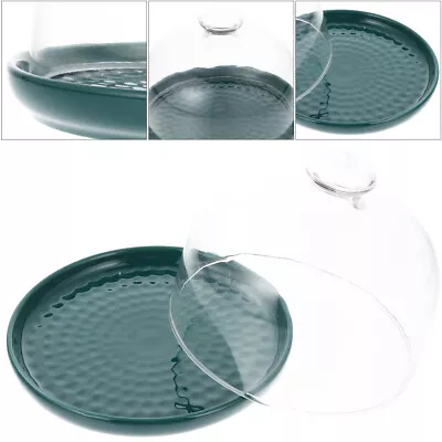 Glass Cake Stand With Dome Cover For Home Wedding Party-OW • £26.88