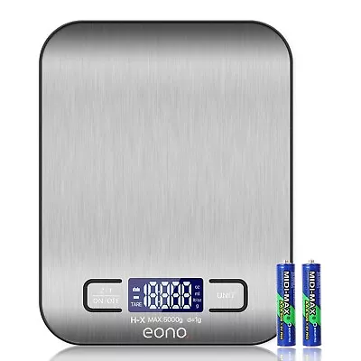 Amazon Brand - Eono Digital Kitchen Scale Premium Stainless Steel Food Scales... • £4