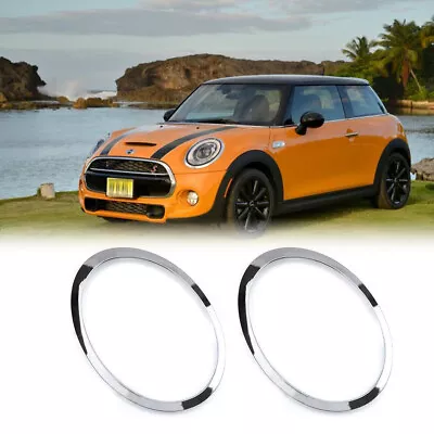 2x Left+Right Side Chrome Headlight Trim Ring For 2014 2015-2021 Mini Cooper • $39.89