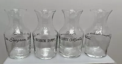 (4) Vintage Libby “The Seagram Bone Dry Martini”  Mini Decanter Pitcher Carafe  • $30