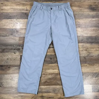 Under Armour Golf Pants Mens 36x30 Gray Flat Front Straight Leg Chinos • $18.99