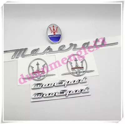 6pc Set Chrome  Emblem For Maserati GranSport Side Trunk Badges Nameplate • $120.95