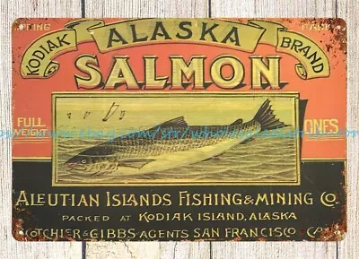 Beautiful Bedroom Decor Kodiak Alaska Salmon Metal Tin Sign • $18.96