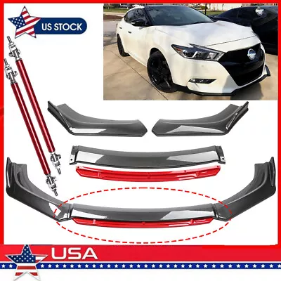 Front Bumper Lip Splitter Spoiler Body Kit Carbon Fiber Rods For Nissan Maxima • $129.99