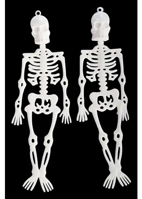 Pack Of 2 Halloween Skeleton Decorations Party Prop 25cm Skeletons CT09151 • £3.99