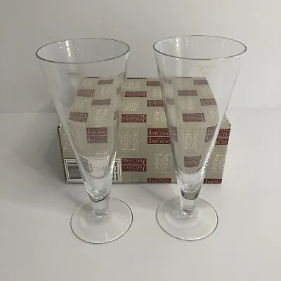 Krosno Chantelle Pilsner Footed Beer Or Champagne Flute Glasses X 2 New Boxed • $14.95