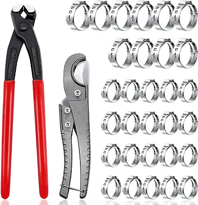 Pex Crimping Clamp Cinch Tool Kit With 20pcs 1/2inch And 10pcs 3/4inch Pex Clamp • $39.54