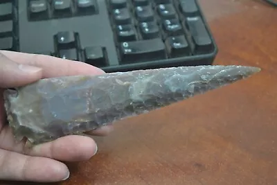 Agate Stone Spearhead Arrowhead Point Medieval 6  - 6 1/2  #t-2090a1 • $15