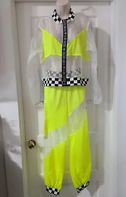 Race Car Driver CostumeRave Wear Checkered Organza 2pc  Women’s LARGE  • $17